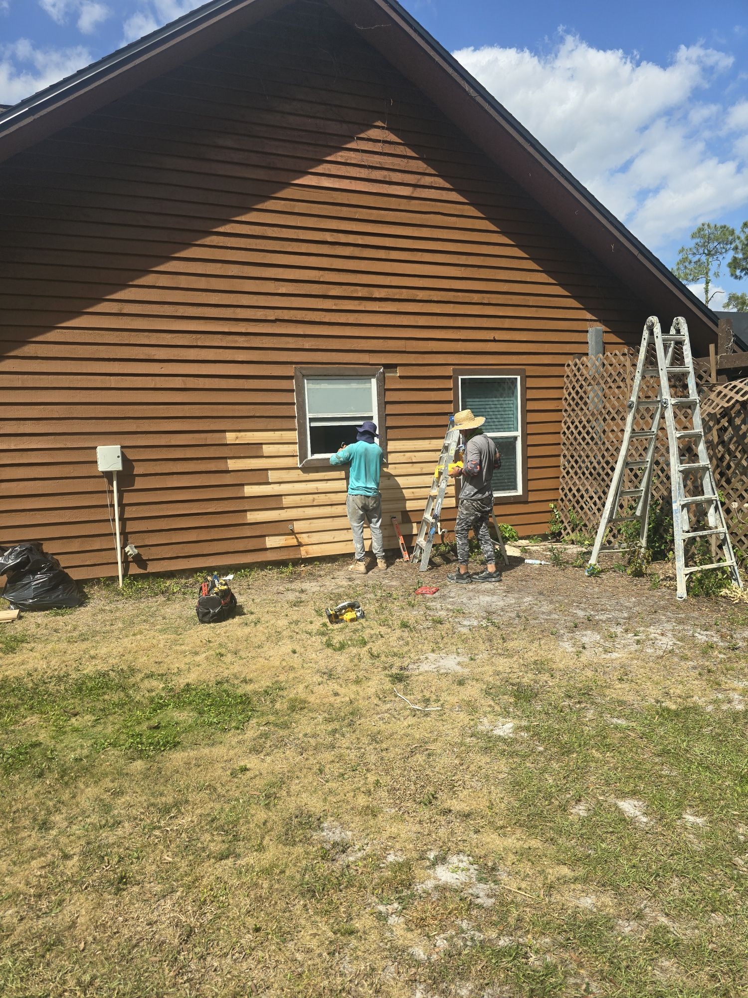 Cedar replaced and will be matched to color