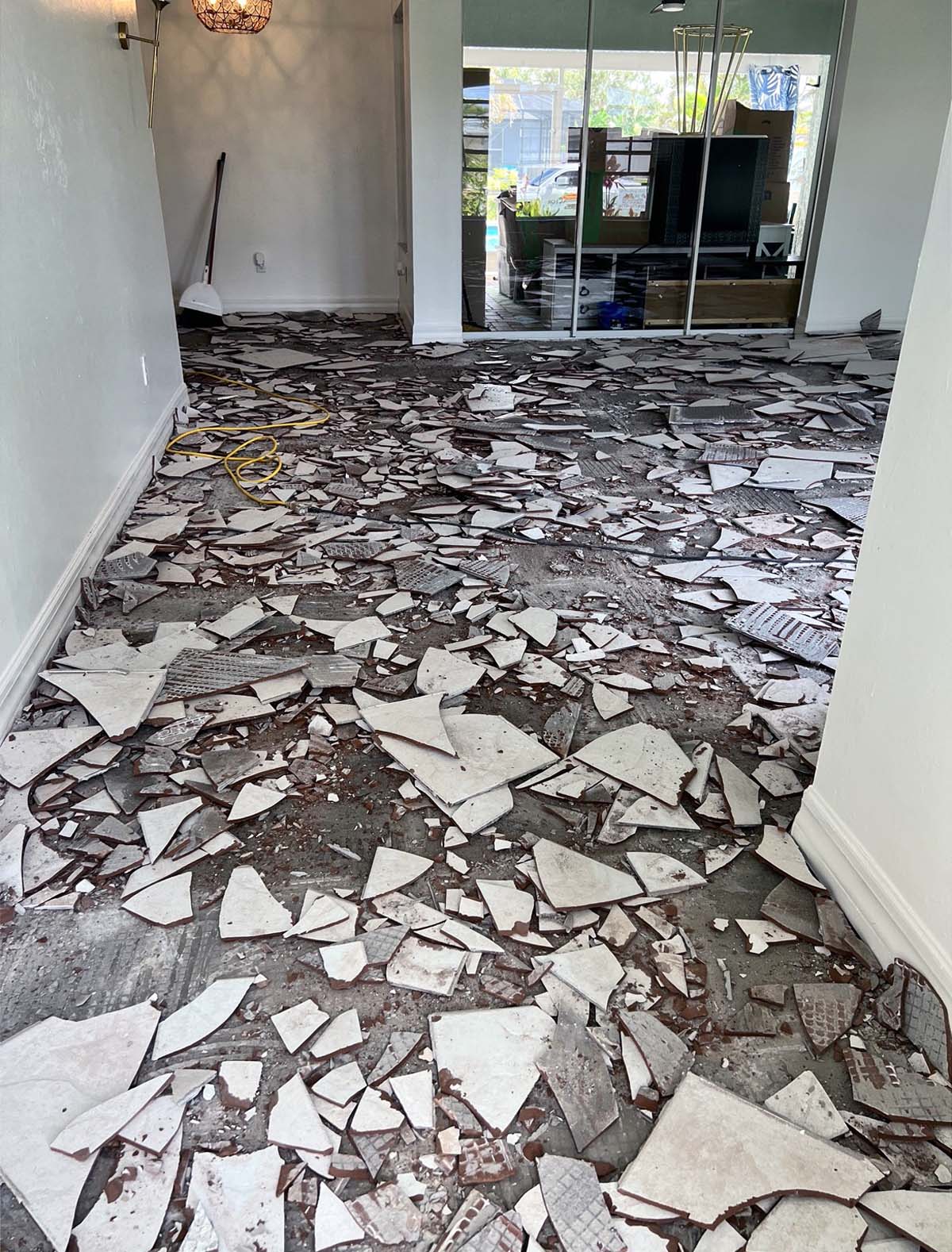 Tile floor demo and removal