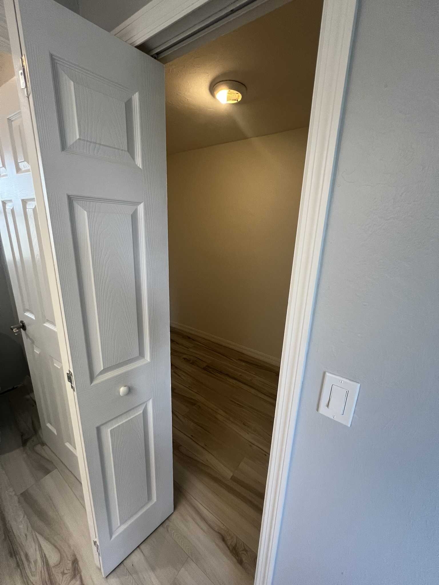New base moldings, interior doors, and trim