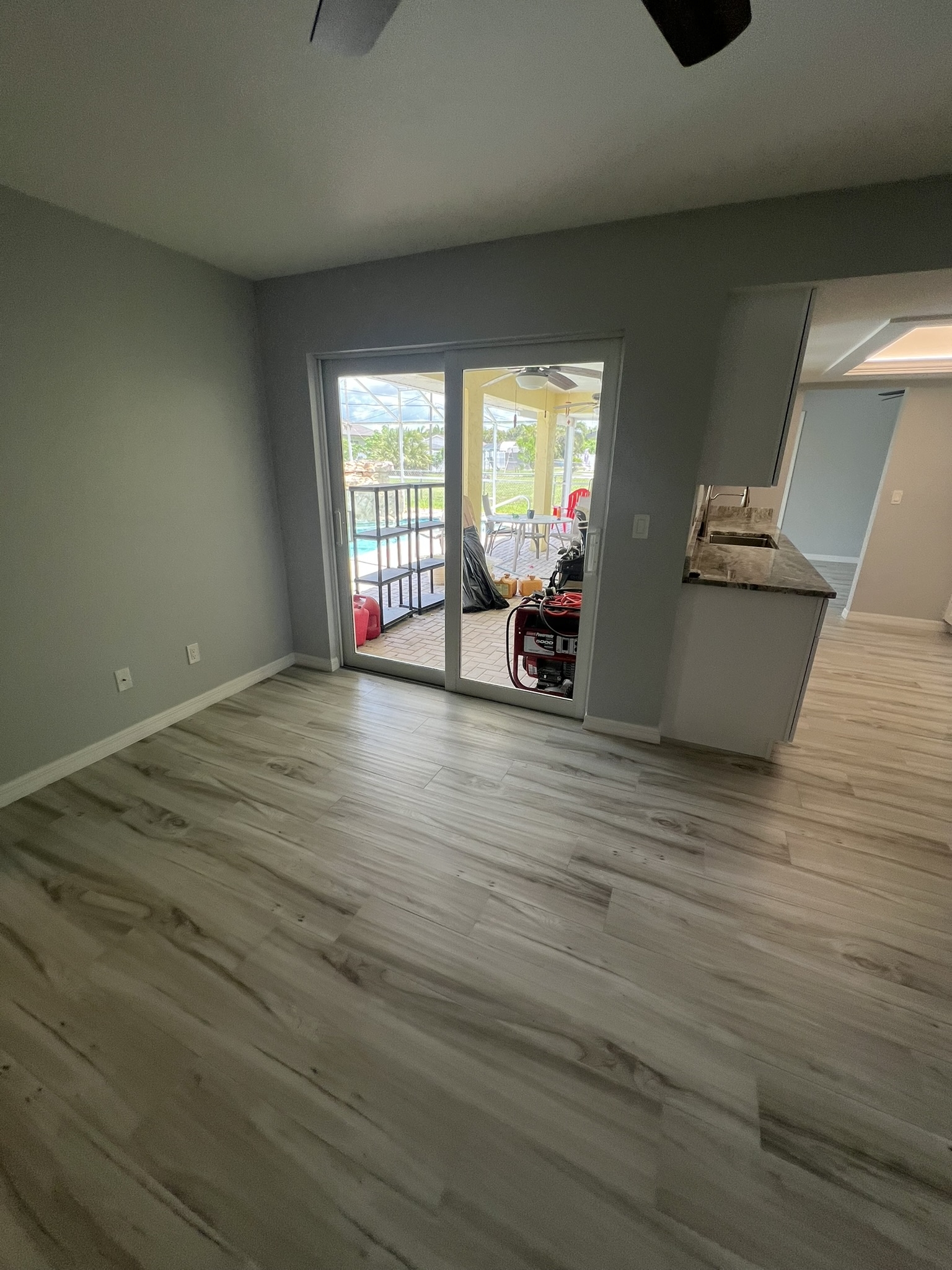 New impact sliding glass doors were installed