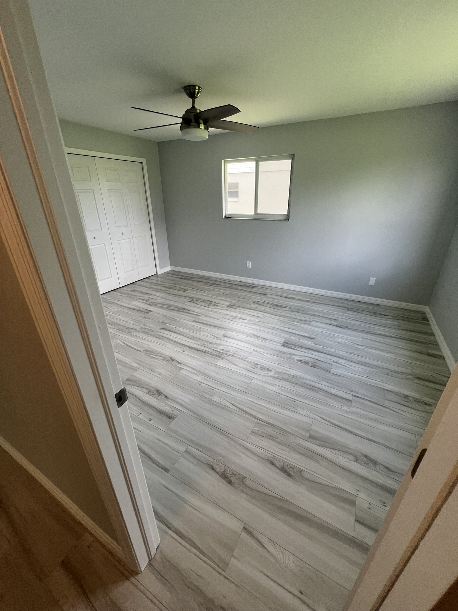 Sheetrock repaired, full repainting and new flooring installed